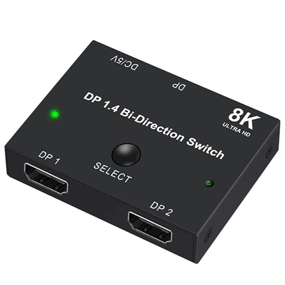 Displayport Switch 8K, Bidirectional DP 1.4 Switch 8K @ 60Hz, 4K @ 120Hz.